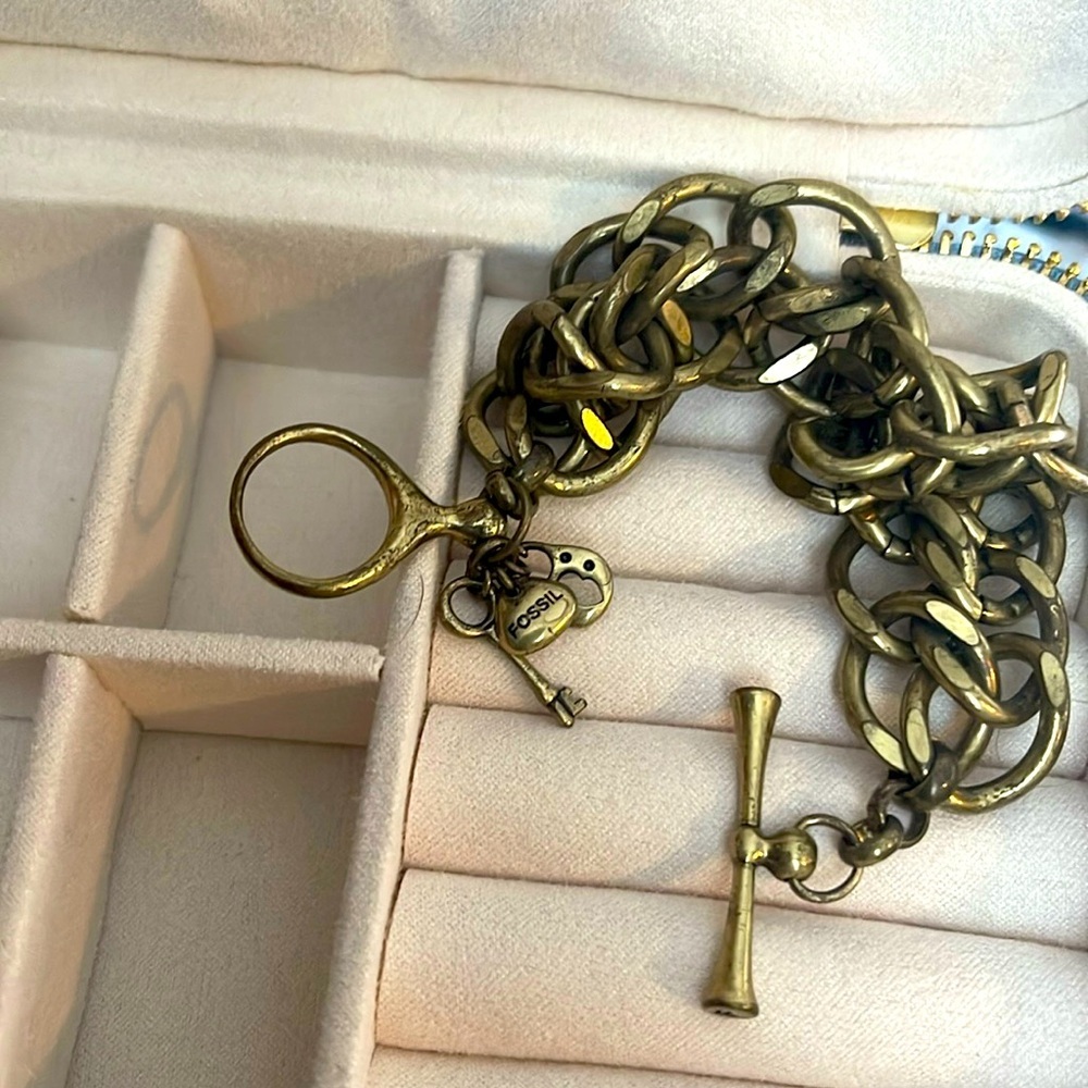Vintage brass Fossil bracelet